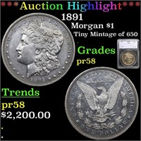 Proof ***Auction Highlight*** 1891 Morgan Dollar $
