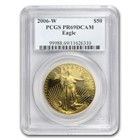 2006-w 1oz Proof American Gold Eagle Pr69 Dcam