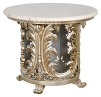 Platina Heavy Carved Hall Table -Sm