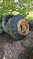 GOODYEAR TRACTOR TIRES ONE DAMAGED