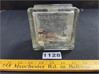 Phillips 66 Glass Bank w/ Coins
