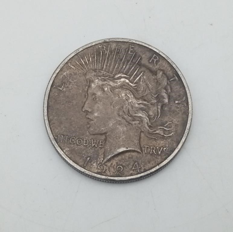 1924 Peace Silver Dollar US Coin