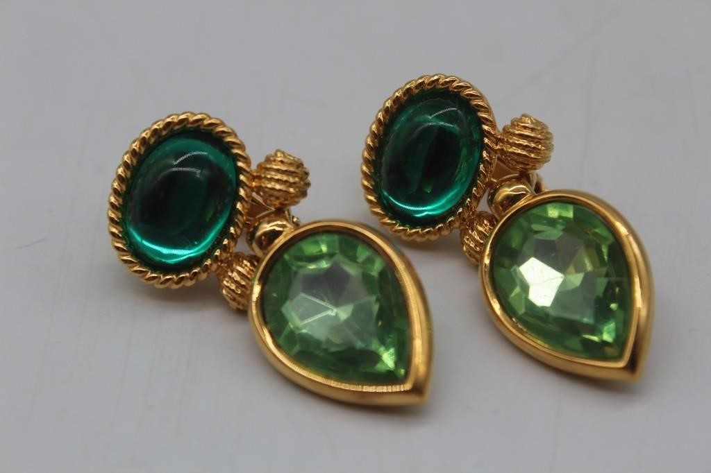 Napier Green Crystal Earrings