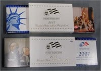 (2) 2007 US Mint Proof Sets.
