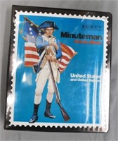 (100+) Stamps in Scott Minute Man Stamp Album.