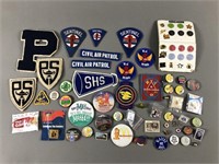 Pinbacks & Patches w/ Red Cross Olympics NRA