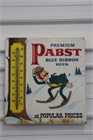 Vintage Metal PABST Advertising Thermometer