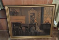 Vtg Picture of a Woman Playing Piano