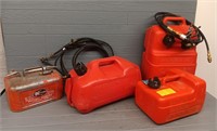 (4) Gas Cans #2 W/ Hoses