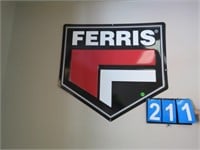 FERRIS EMBOSSED DEALER SIGN IN PERFECT CONDITION