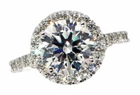 14k Gold 3.34 ct Round Brilliant Lab Diamond Ring