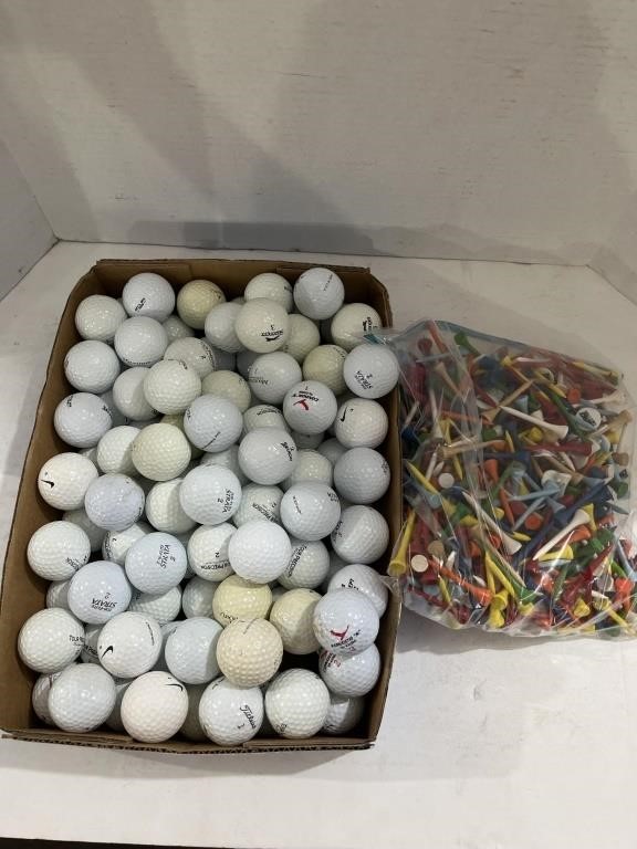 Flat of Golf Balls and Tees