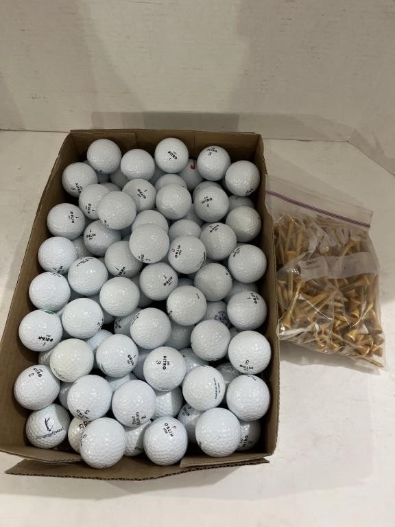 Flat of Golf Balls and Tees