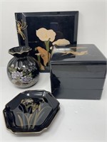 Asian Style Album, Tiered Box, Vase, Plate