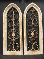 IRON AND WOOD ARCH WALL DECOR