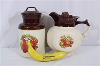 Pair McCoy Pottery "Fruit Festival" Cookie Jars