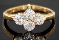 18k Gold 1.00ct Brilliant VVS Natural Diamond Ring