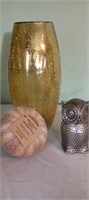 Crackle Style Vase, MCM Owl Bank and Scented