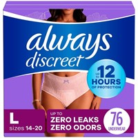 Always Discreet Underwear Lg  76ct
