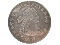 1801 Bust Half Dollar, O-102, ANACS XF45 Details