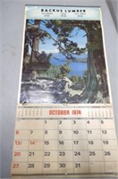 1974 Backus Lumber Calendar