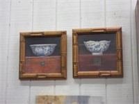 2 Asian Style Prints in Heavy "Bamboo" Frames