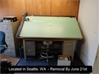 7' X 48' DRAFTING TABLE (BUYER MUST DISASSEMBLE