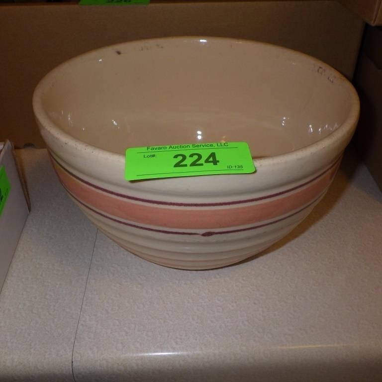 VINTAGE PINK BANDED BOWL