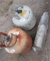 2 propane tanks with small dryer hose