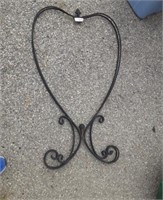 Large black metal hanging flower stand