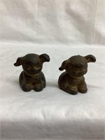 (2) Cast Iron Dogs, 1 1/2”T