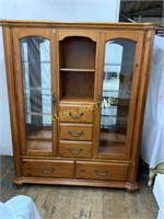 DISPLAY CABINET WITH LIGHTS AND 5 DRAWERS