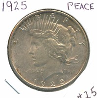 1925 Peace Silver Dollar - Nice XF