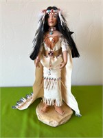 Beautiful Indian Woman Doll on Faux Stone Base