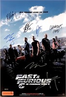 Paul Walker Autograph Fast Furious 6 Poster