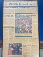 1998 Palestine Herald Press Newspaper Framed