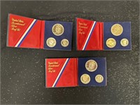 3 US Bicentennial Silver Proof Sets 1776-1976