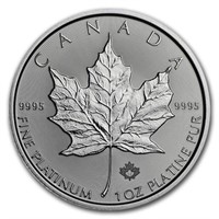 2018 Canada 1oz Platinum Maple Leaf Bu