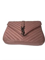 Pale Pink Chevron Quilted Envelope Flap Purse