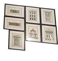 Set of 7 Offset Lithographs of Architecture?