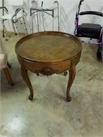Baker furniture round wood table. 26x26.