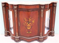 CONTEMPORARY FRENCH STYLE SIDE CABINET, SHAPED