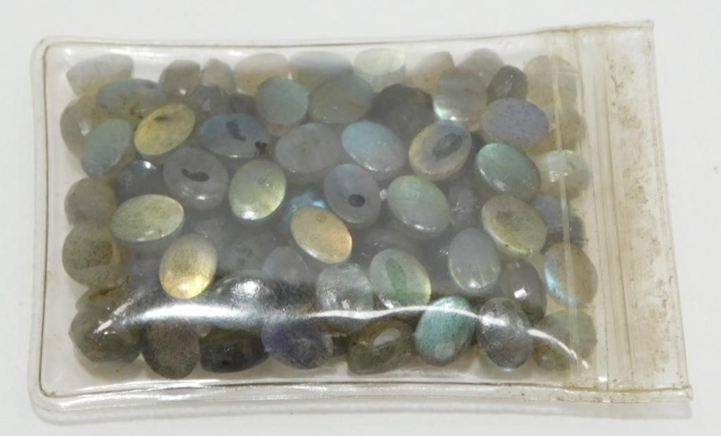 Pouch Full of Loose Moonstone Gemstones