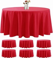 6 Pack Round Tablecloth 120 Inches Red Table Cloth