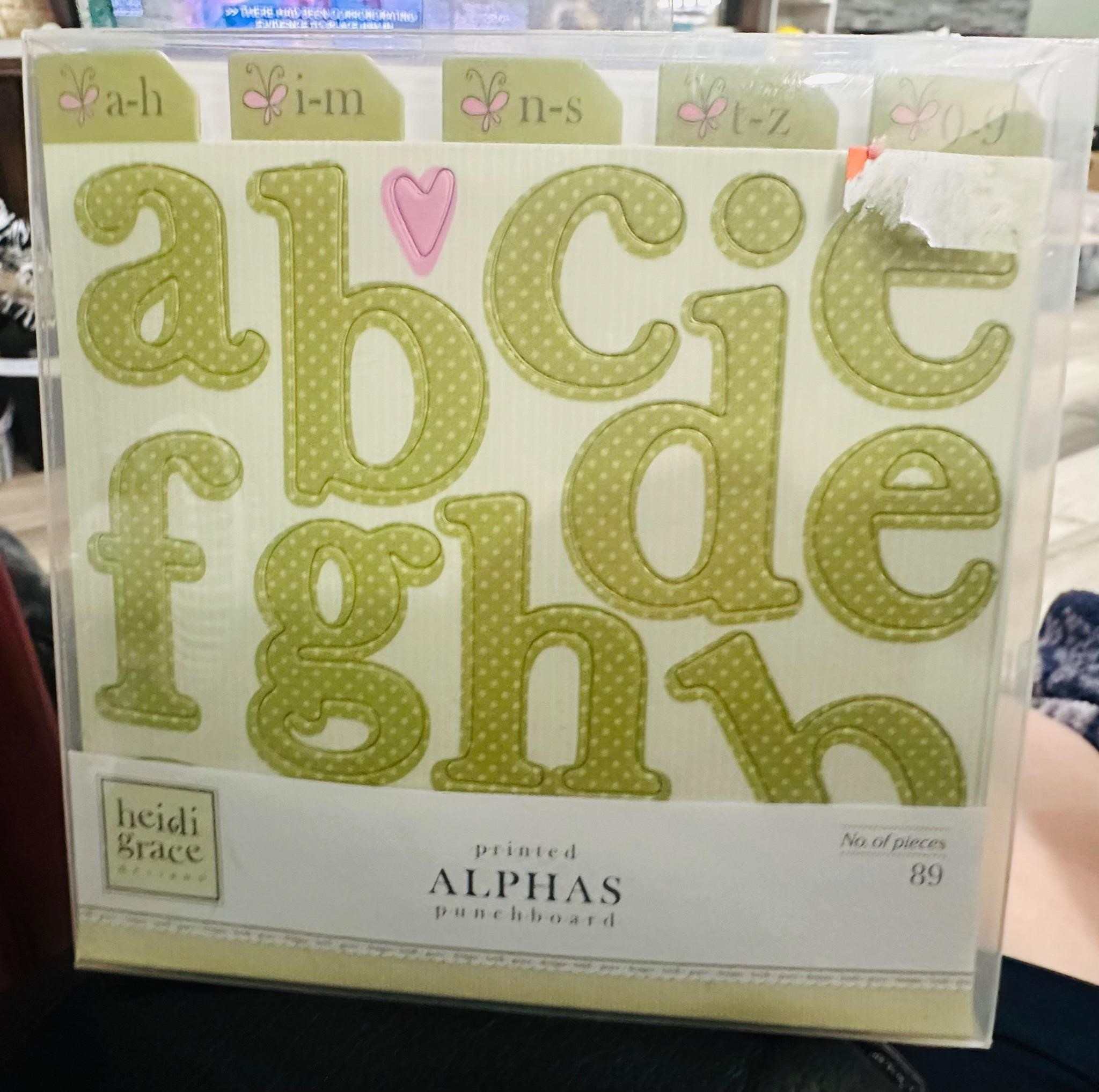 Heidi Grace Designs- Printed Alphas Punchboard