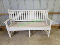 5 foot Pollywood White Porch Bench #2