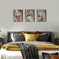 Canvas Wall Art 12x16in*3pcs Abstract Leaf