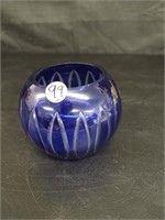 Blue Cobalt Crystal Decorative Bowl or Vase