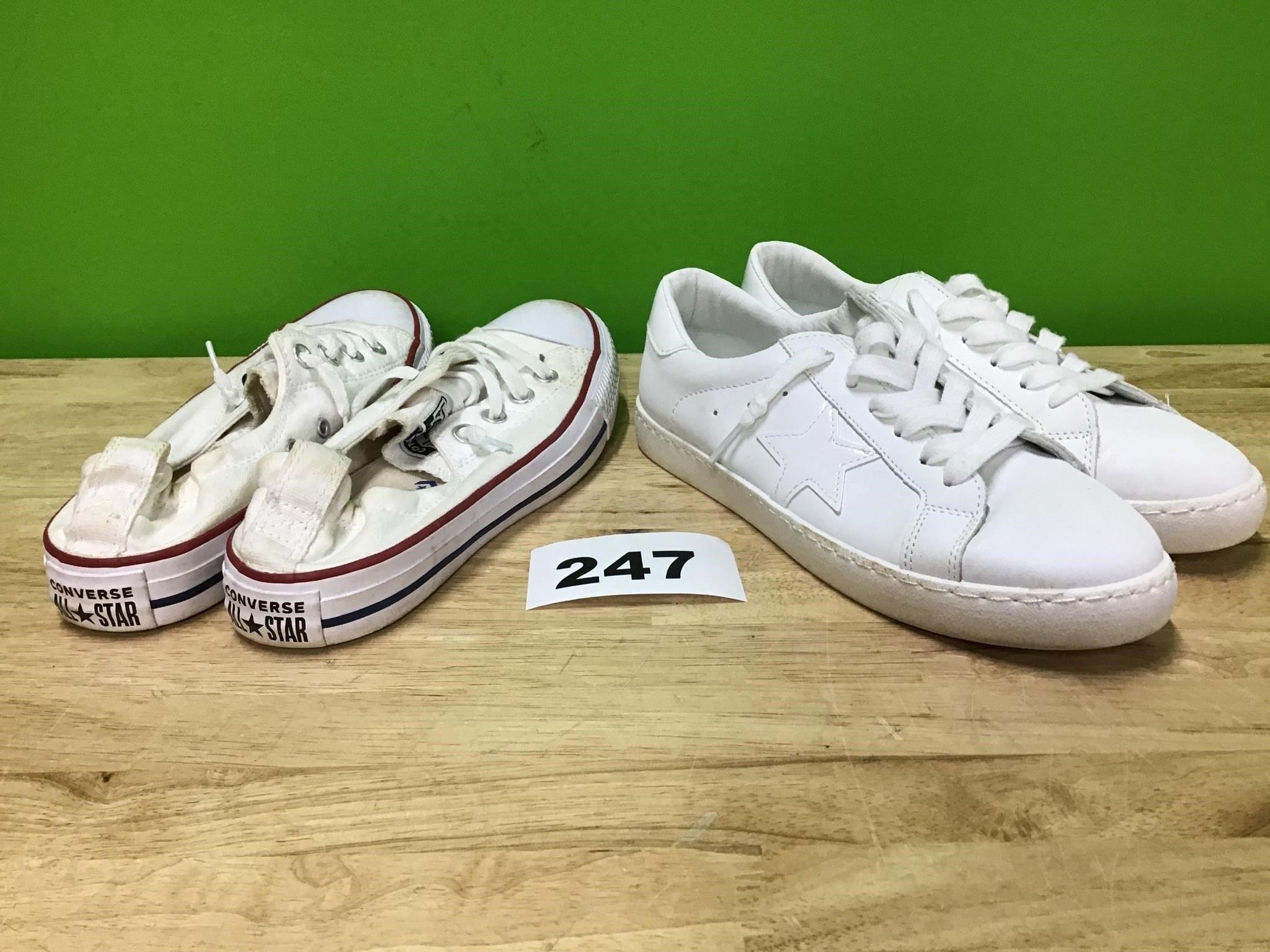 Converse All Star and Vintage All White Shoes