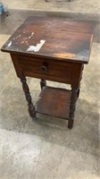 Vintage Wooden Accent Table with One Drawer